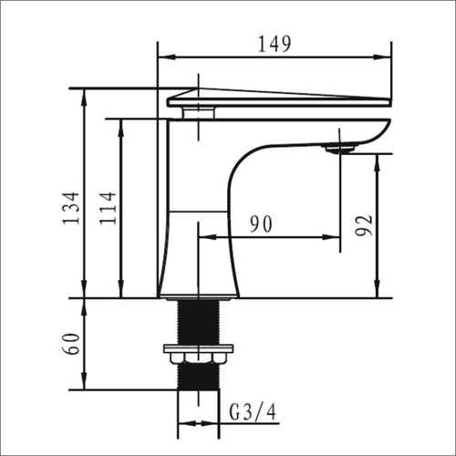 Technical image of Bristan Ebony Basin & Bath Taps Pack (Pairs, Chrome).