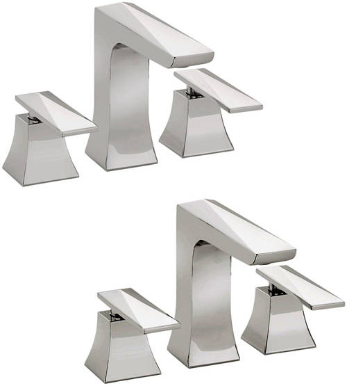 Larger image of Bristan Ebony 3 Hole Basin & Bath Filler Taps Pack (Chrome).