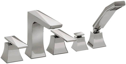 Example image of Bristan Ebony Mono Basin & 5 Hole Bath Shower Mixer Tap Pack (Chrome).