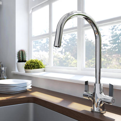 Example image of Bristan Kitchen Easy Fit Echo Mixer Kitchen Tap (TAP ONLY, Chrome).