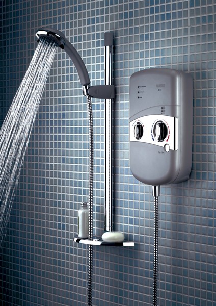 Larger image of Bristan Electric Showers 8.5Kw Electric Shower With Riser Rail Kit, Matt Chrome.