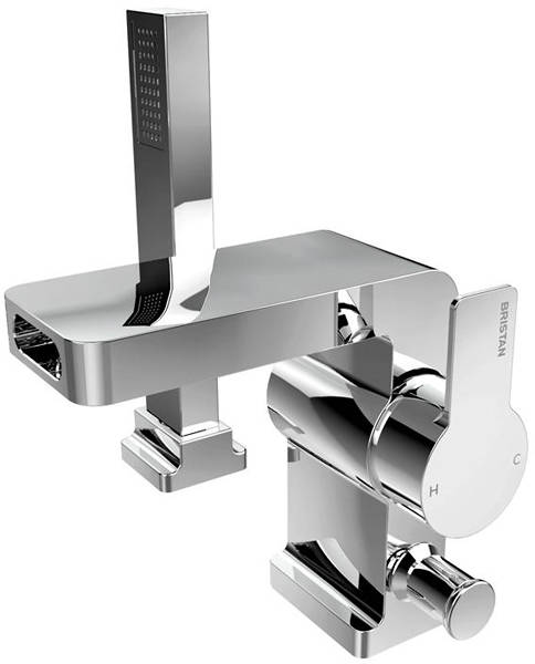 Larger image of Bristan Exodus Waterfall 2 Hole Bath Shower Mixer Tap (Chrome).