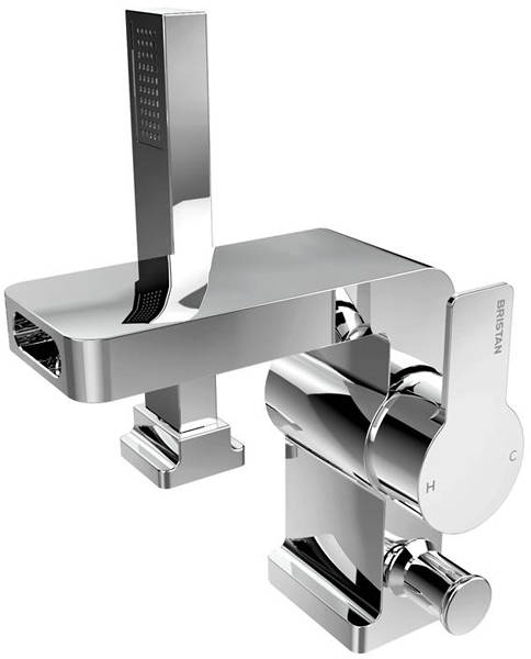 Example image of Bristan Exodus Waterfall Basin & 2 Hole Bath Shower Mixer Tap Pack (Chrome).