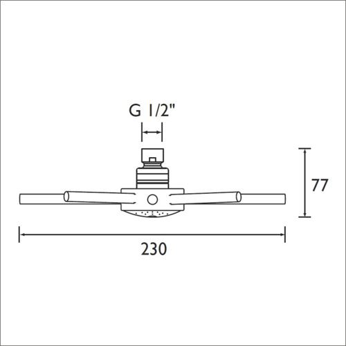 Technical image of Bristan Accessories Star Fixed Shower Head (230mm, ABS).