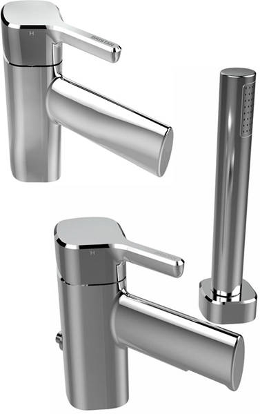 Larger image of Bristan Flute Mono Basin Mixer & 2 Hole Bath Shower Mixer Tap Pack (Chrome).