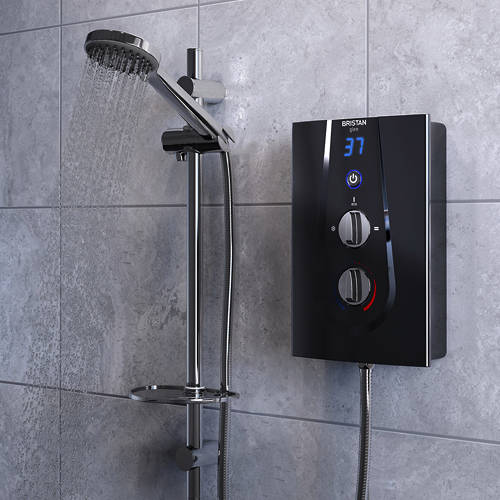 Example image of Bristan Glee Electric Shower With Digital Display 8.5kW (Black).