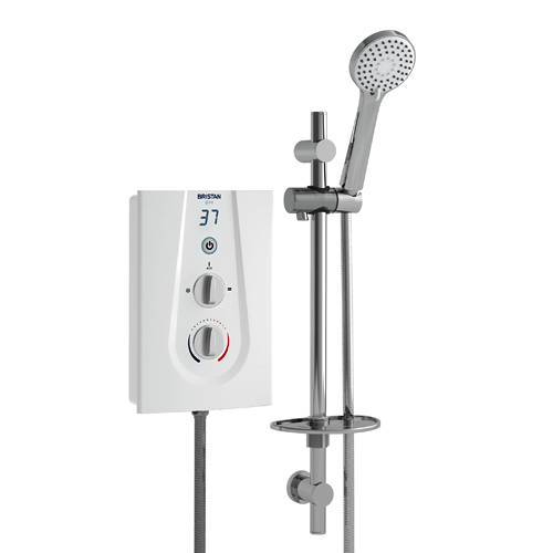 Larger image of Bristan Glee Electric Shower With Digital Display 9.5kW (White).