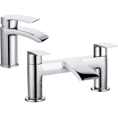 Larger image of Bristan Glide Basin & Bath Filler Tap Pack (Chrome).