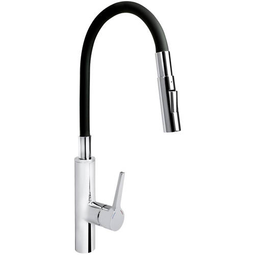 Larger image of Bristan Kitchen Gallery Kitchen Tap With Flexible Spout (Chrome & Black).