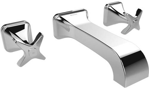 Example image of Bristan Glorious Wall Mounted Basin & Bath Filler Tap Pack (Chrome).