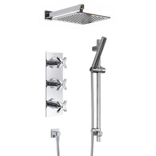 Larger image of Bristan Glorious Shower Pack With Arm, Square Head & Slide Rail (Chrome).