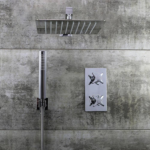 Larger image of Bristan Glorious Shower Pack With Arm, Square Head & Handset (Chrome).