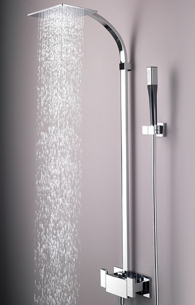 Larger image of Damixa G-Type Modern Thermostatic Shower Set With Valve, Riser & Handset 72600.