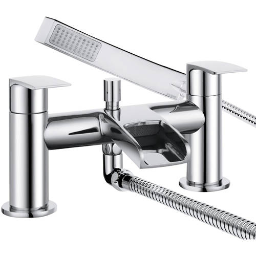 Larger image of Bristan Glide Waterfall Bath Shower Mixer Tap With Kit (Chrome).