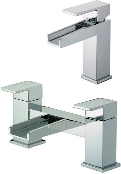 Larger image of Bristan Hampton Waterfall Basin & Bath Filler Tap Pack (Chrome).