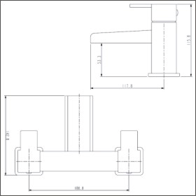 Technical image of Bristan Hampton Waterfall Basin & Bath Filler Tap Pack (Chrome).