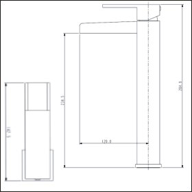 Technical image of Bristan Hampton Waterfall Tall Basin & Bath Filler Tap Pack (Chrome).