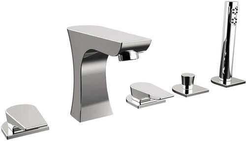 Larger image of Bristan Hourglass 5 Hole Bath Shower Mixer Tap (Chrome).