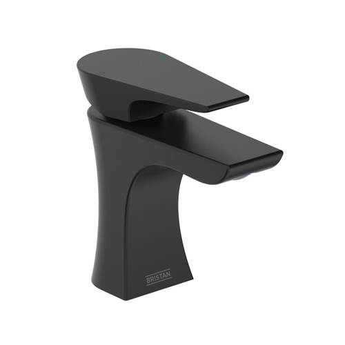 Bristan Black Hourglass Basin Mixer Tap With Clicker Waste (Black).