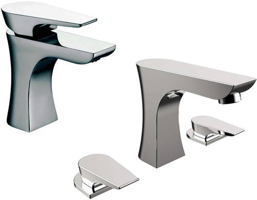 Larger image of Bristan Hourglass Mono Basin & 3 Hole Bath Filler Taps Pack (Chrome).