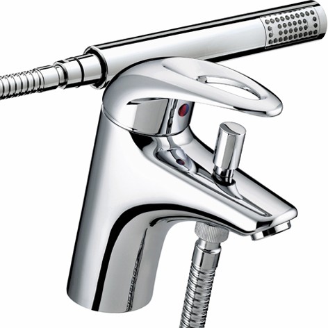 Larger image of Bristan Java One Tap Hole Bath Shower Mixer Tap With Shower Kit (Chrome).