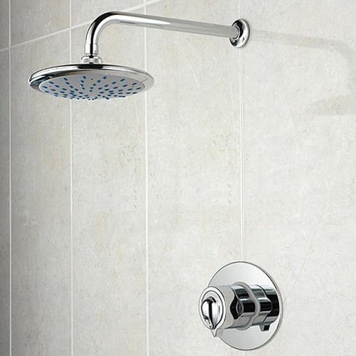 Larger image of Bristan Java Recessed Thermostatic Shower Valve With Fixed Head (Chrome).