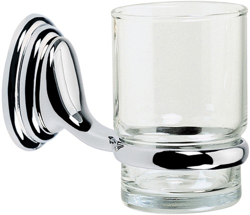 Larger image of Bristan Java Glass Tumbler & Holder (Chrome).