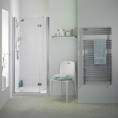 Example image of Bristan Java 1200mm Hinged Shower Door (Silver).