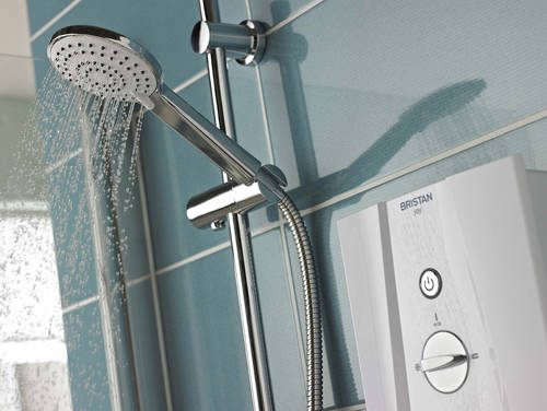 Example image of Bristan Joy Thermostatic Electric Shower With Digital Display 9.5kW (White).