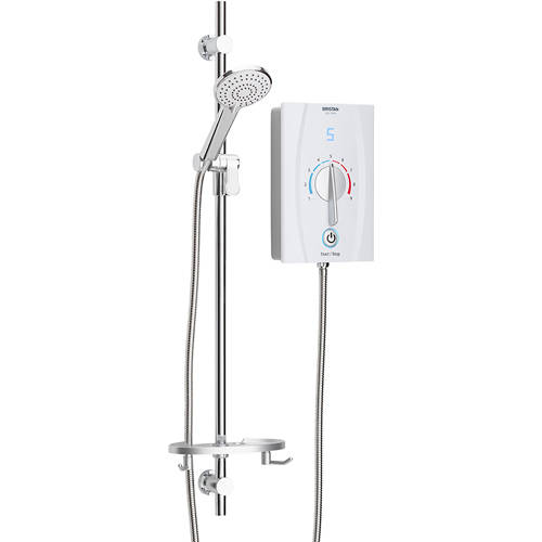Larger image of Bristan Joy Thermostatic BEAB Electric Shower, Long Kit & Handle 8.5kW (White).