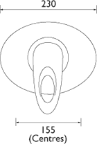 Technical image of Bristan Java Resessed Combi Manual Shower Valve (Chrome).