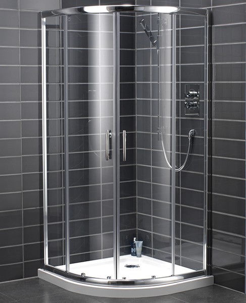 Larger image of Bristan Java 800mm Quadrant Shower Enclosure With Sliding Doors (Silver).