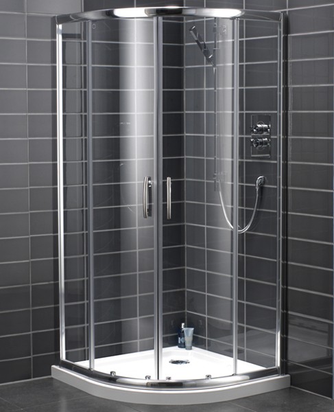 Larger image of Bristan Java 900mm Quadrant Shower Enclosure With Sliding Doors (Silver).