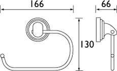 Technical image of Bristan Java Toilet Roll Holder (Chrome).