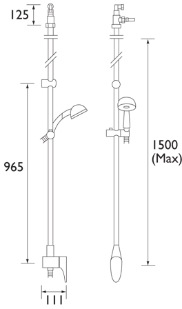 Technical image of Bristan Jute Thermostatic Ceiling Fed Shower Pack (Chrome).