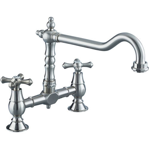 Larger image of Bristan Colonial Colonial Bridge Mixer Kitchen Tap (Brushed Nickel).