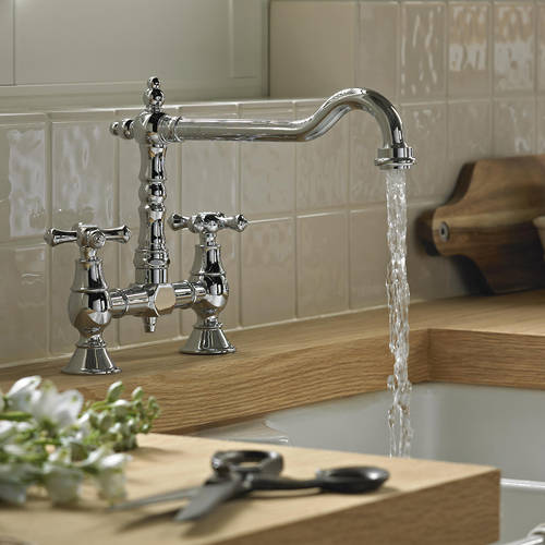 Example image of Bristan Colonial Colonial Bridge Mixer Kitchen Tap (Chrome).