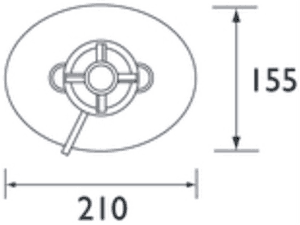 Technical image of Bristan Oval Concealing Plate Universal Kit With Hose Outlet (Chrome).