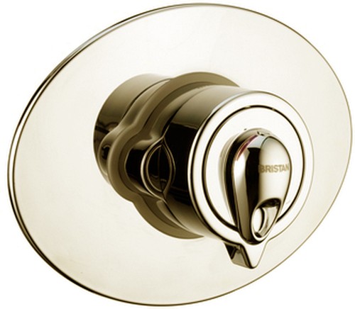 Larger image of Bristan Oval Concealing Plate Universal Kit With Hose Outlet (Gold).