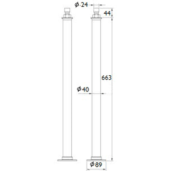 Technical image of Bristan Accessories Freestanding Bath Shroud Covers (Chrome).