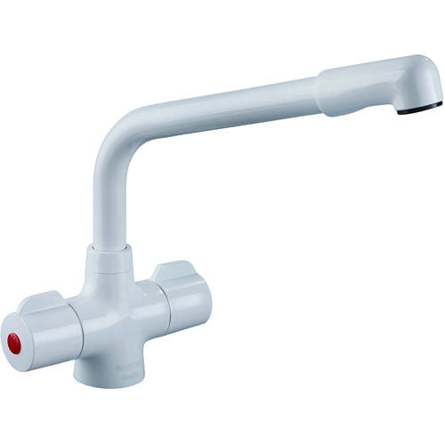 Larger image of Bristan Kitchen Easy Fit Manhattan Mixer Kitchen Tap (TAP ONLY, White).