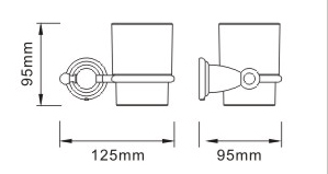 Technical image of Bristan 1901 Tumbler & Holder (Gold).