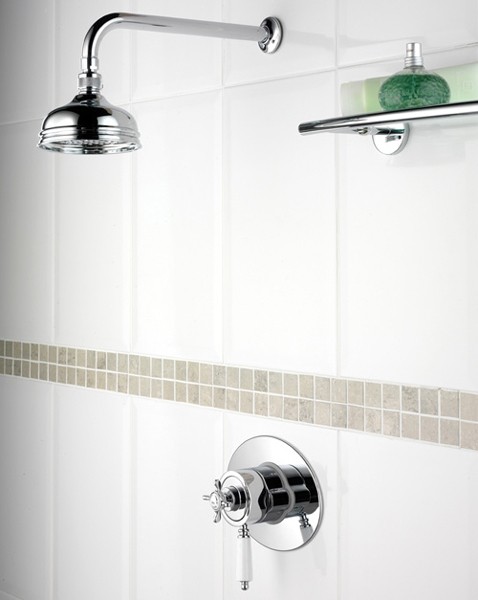 Larger image of Bristan 1901 Traditional Thermostatic Shower Valve And Shower Head, Chrome.