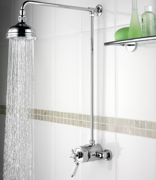 Larger image of Bristan 1901 Traditional Thermostatic Shower Valve And Rigid Riser, Chrome.