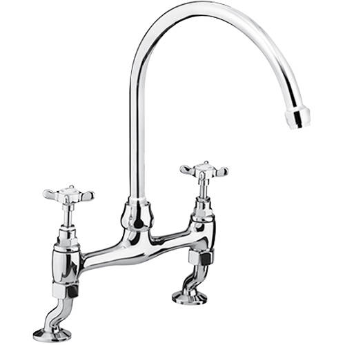Larger image of Bristan 1901 Bridge Sink Mixer Kitchen Tap (Chrome).