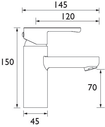 Technical image of Bristan Nero Basin & Bath Filler Tap Pack (Chrome).