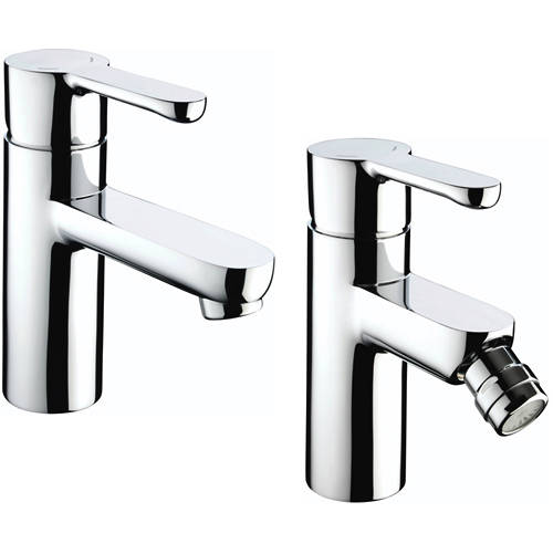 Larger image of Bristan Nero Basin & Bidet Tap Pack (Chrome).