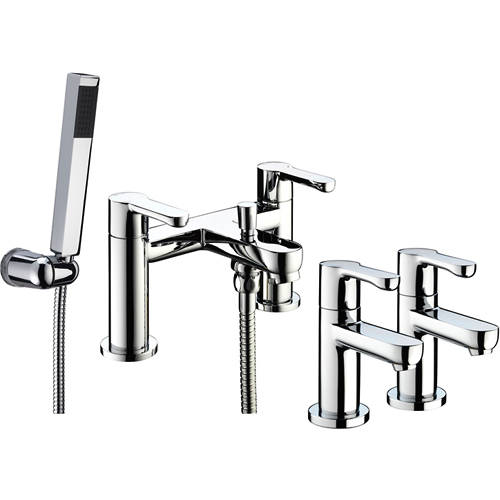 Larger image of Bristan Nero Basin & Bath Shower Mixer Tap Pack (Chrome).