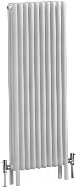 Larger image of Bristan Heating Nero 3 Column Bathroom Radiator (White). 490x1500mm.