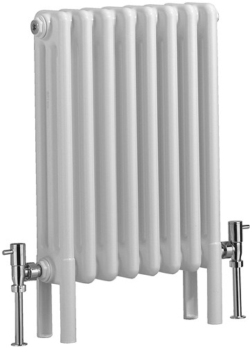 Larger image of Bristan Heating Nero 3 Column Bathroom Radiator (White). 400x600mm.